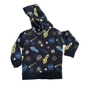 H&M Rocket Print Hoodie - Blue and Yellow, 3T